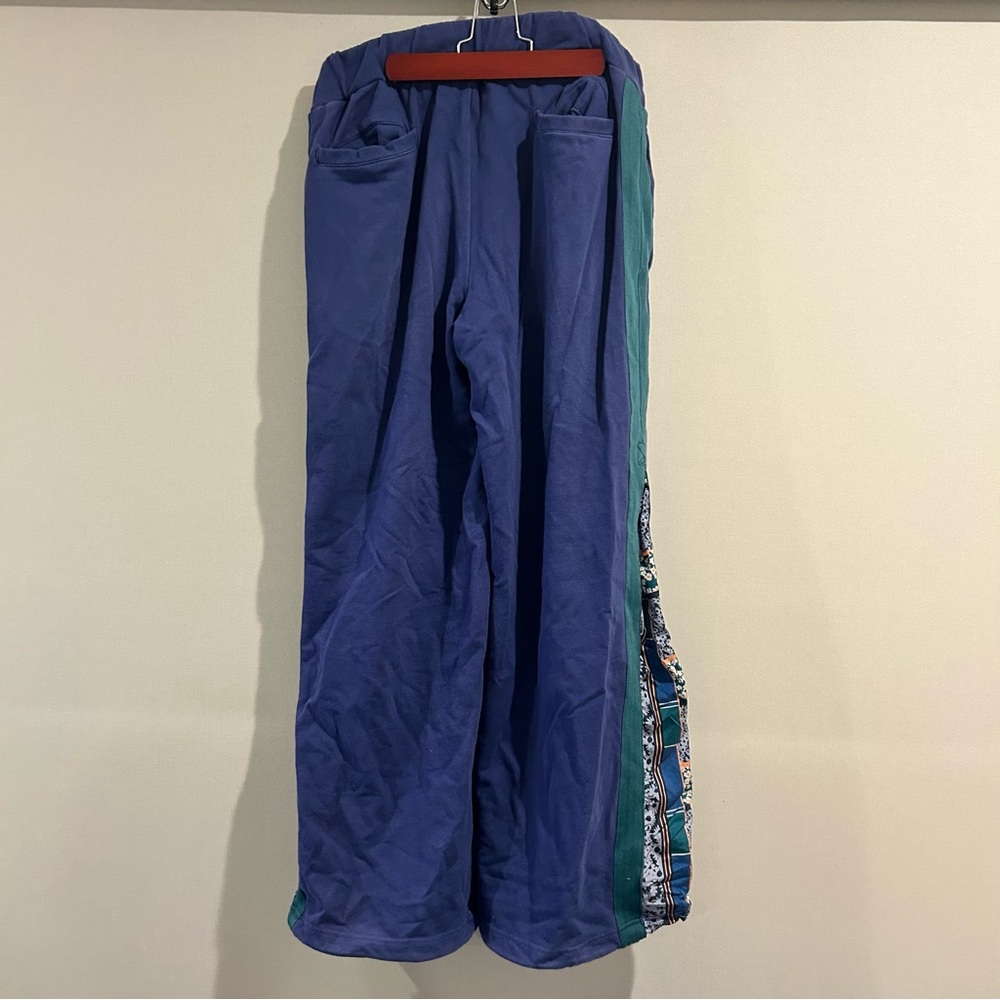 Free people movement  Blue and Green Pants accent side trim